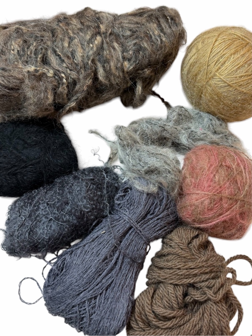 Yarn Mixed Lot Wool Blend Autumn Fall Earth Boho Yarn Skeins Crafts Knit Crochet